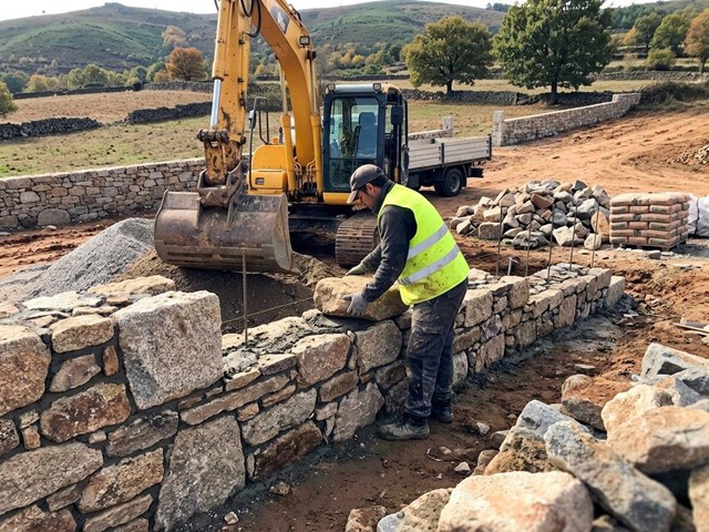 Construcción de muros de contención para fincas y parcelas en Ourense